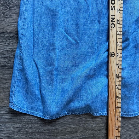 Michael Stars Anthropologie Chambray Mini Dress Short Sleeve Women's size Large - Picture 7 of 7